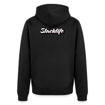 Slackline - Unisex Premium Organic Zip Hoodie - black - Back - Nico (187cm)