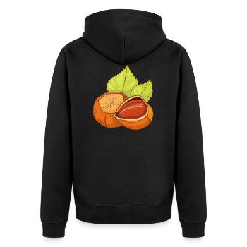 Hazelnut common hazelnut shrub - Unisex Premium Organic Zip Hoodie - black - Back - Nico (187cm)