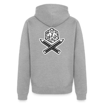 Jeu de rôle Jolly Roger - Veste à capuche bio Premium Unisexe - gris chiné - Dos - Nico (187cm)