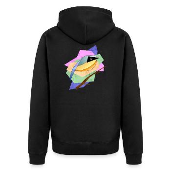 Colorful bird - Unisex Premium Organic Zip Hoodie - black - Back - Nico (187cm)