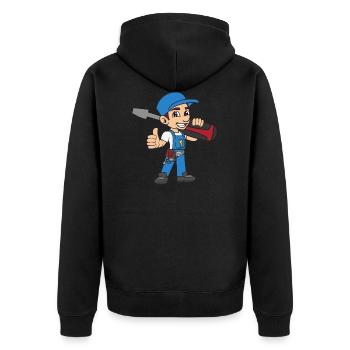 electrician - Unisex Premium Organic Zip Hoodie - black - Back - Nico (187cm)