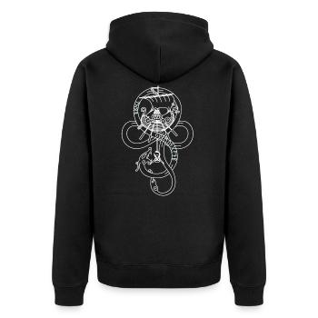 Thor - Unisex Premium Bio Zip Hoodie - Schwarz - Hinten - Nico (187cm)