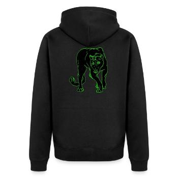 Panther - Unisex Premium Bio Zip Hoodie - Schwarz - Hinten - Nico (187cm)