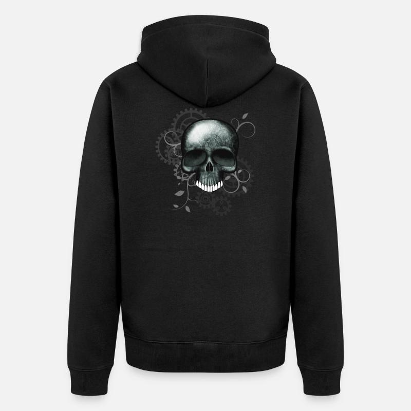Steampunk Style Skull - Veste à capuche bio Premium Unisexe - noir