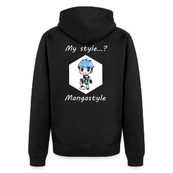 Manga - Anime - Jeune - Style BD - Veste à capuche bio Premium Unisexe - noir - Dos - Nico (187cm)
