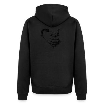 Main - Veste à capuche bio Premium Unisexe - noir - Dos - Nico (187cm)