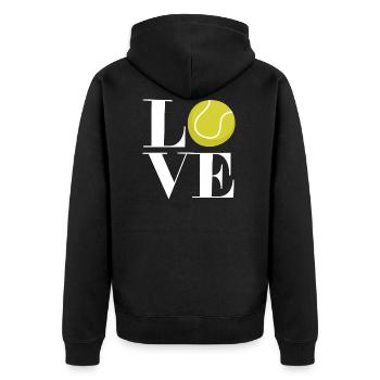 Love Tennis Ball joueur de tennis coeur - Veste à capuche bio Premium Unisexe - noir - Dos - Nico (187cm)