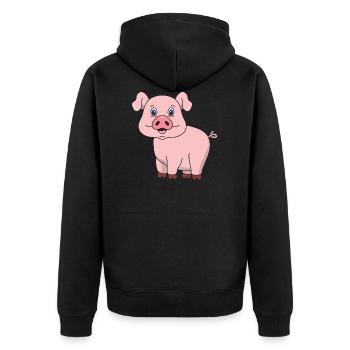 porc - Veste à capuche bio Premium Unisexe - noir - Dos - Nico (187cm)