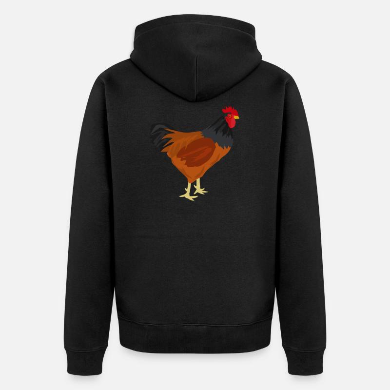 Poulet Barbelé - Idée cadeau - Veste à capuche bio Premium Unisexe - noir