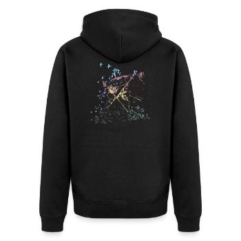 Philosophy - Unisex Premium Organic Zip Hoodie - black - Back - Nico (187cm)