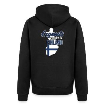 Finlande - Veste à capuche bio Premium Unisexe - noir - Dos - Nico (187cm)