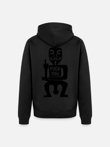 fuck you - Unisex Premium Organic Zip Hoodie - black