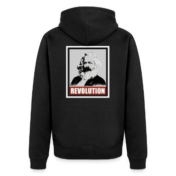 Karl Marx, révolution, communisme, socialisme! - Veste à capuche bio Premium Unisexe - noir - Dos - Nico (187cm)
