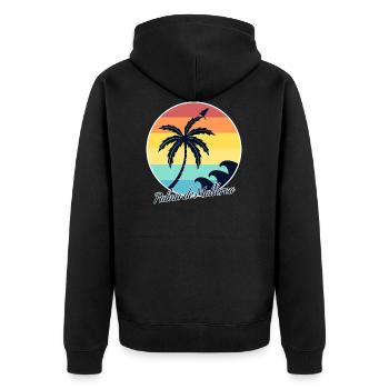 Palma de Mallorca - Unisex Premium Bio Zip Hoodie - Schwarz - Hinten - Nico (187cm)