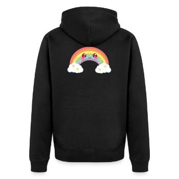 Rainbow - rainbow - Unisex Premium Organic Zip Hoodie - black - Back - Nico (187cm)