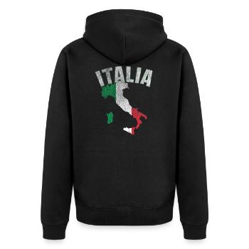 Italia Italy Flag - Italien Flagge - Unisex Premium Organic Zip Hoodie - black - Back - Nico (187cm)