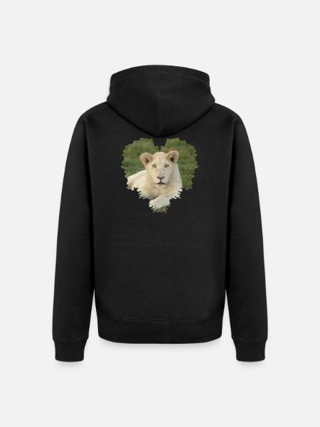Löwe - Unisex Premium Bio Zip Hoodie - Schwarz