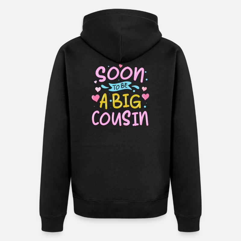 Bientôt un grand cousin - Veste à capuche bio Premium Unisexe - noir