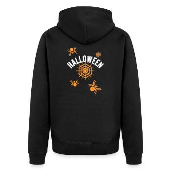 Halloween - Unisex Premium Organic Zip Hoodie - black - Back - Nico (187cm)