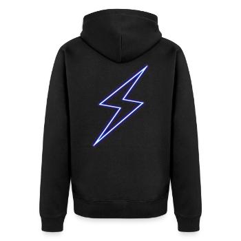 Neon Lightning Bolt - Unisex Premium Organic Zip Hoodie - black - Back - Nico (187cm)