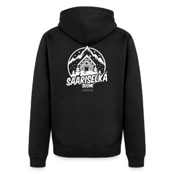 Saariselkä Suomi Finnland Ski Resort - Unisex Premium Bio Zip Hoodie - Schwarz - Hinten - Nico (187cm)