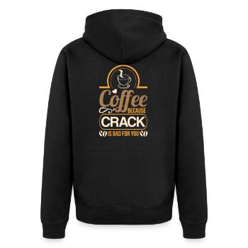 café junkie barista matin muffle coffee shirt - Veste à capuche bio Premium Unisexe - noir - Dos - Nico (187cm)