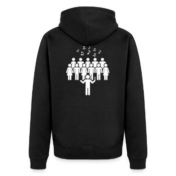 Chor - Unisex Premium Bio Zip Hoodie - Schwarz - Hinten - Nico (187cm)