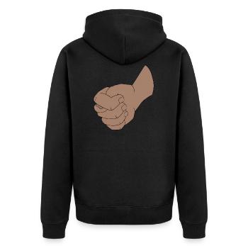 German rap hip hop rap fig hand sign - Unisex Premium Organic Zip Hoodie - black - Back - Nico (187cm)