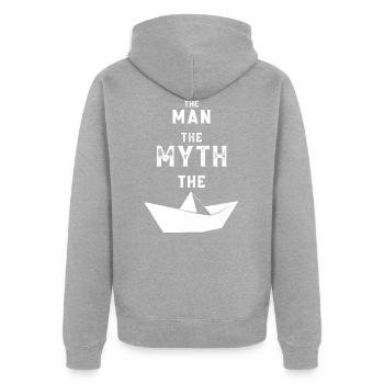 MYTH SAILING BOAT MOTOR BOAT BOAT - Unisex Premium Organic Zip Hoodie - heather grey - Back - Nico (187cm)