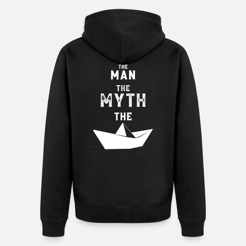 MYTHOS SEGELBOOT MOTORBOOT BOOT - Unisex Premium Bio Zip Hoodie - Schwarz