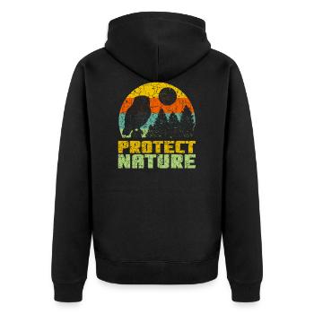 Chemise rétro Protect Nature Conservation - Veste à capuche bio Premium Unisexe - noir - Dos - Nico (187cm)