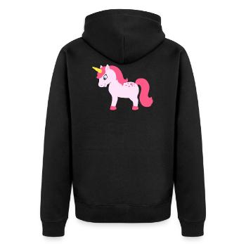 Licorne - licorne - Veste à capuche bio Premium Unisexe - noir - Dos - Nico (187cm)