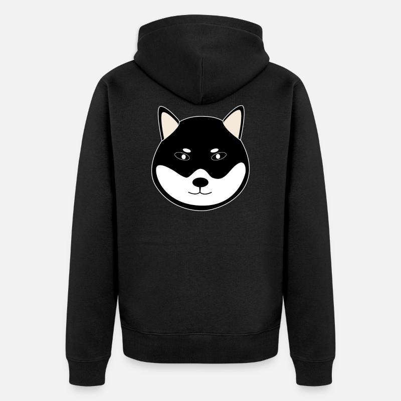 shiba inu noir - Veste à capuche bio Premium Unisexe - noir
