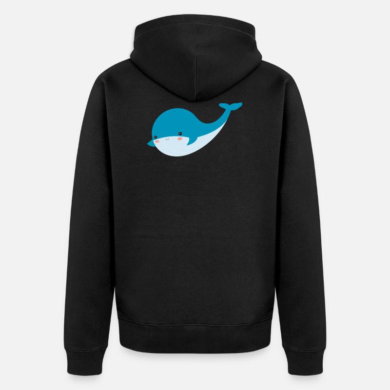 baleine - Veste à capuche bio Premium Unisexe - noir