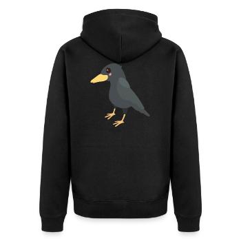 Rabe - Unisex Premium Bio Zip Hoodie - Schwarz - Hinten - Nico (187cm)