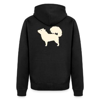 Samojede - Unisex Premium Bio Zip Hoodie - Schwarz - Hinten - Nico (187cm)