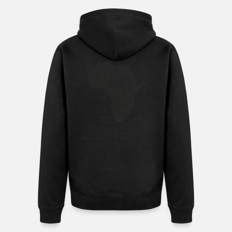 Afrika map leopard - Unisex Premium Bio Zip Hoodie - Schwarz
