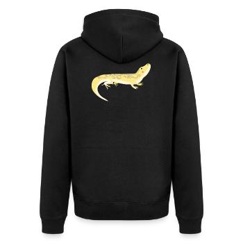 gecko - Unisex Premium Organic Zip Hoodie - black - Back - Nico (187cm)