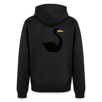 Black Swan Schwarzer Schwan - Unisex Premium Bio Zip Hoodie - Schwarz - Hinten - Nico (187cm)