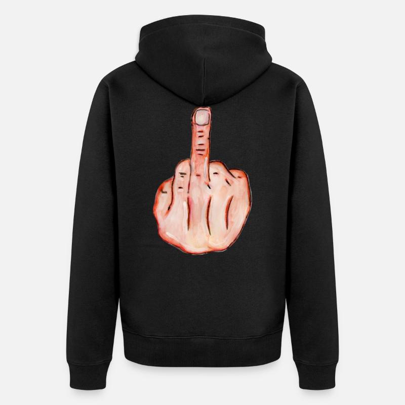 doigt d honneur - Veste à capuche bio Premium Unisexe - noir