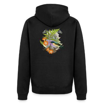 Birds nest - Unisex Premium Organic Zip Hoodie - black - Back - Nico (187cm)