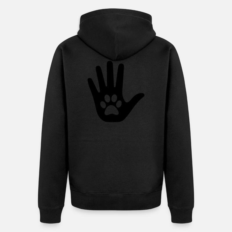 Main avec patte - Veste à capuche bio Premium Unisexe - noir