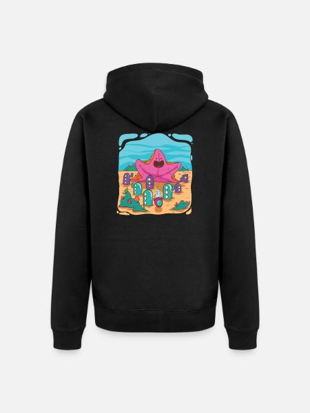 Starfish in underwater city - Unisex Premium Organic Zip Hoodie - black