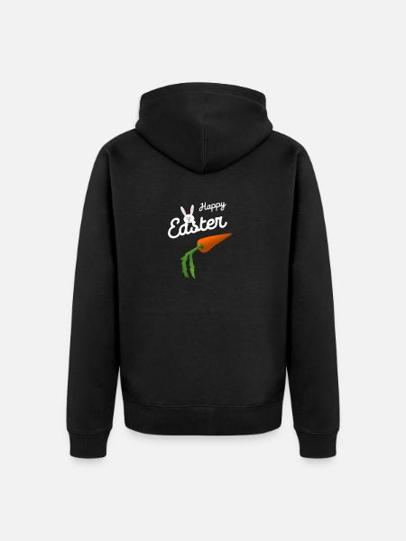 Easter Easter Happy Easter - Unisex Premium Organic Zip Hoodie - black