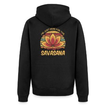 Yoga savasana gift - Unisex Premium Organic Zip Hoodie - black - Back - Nico (187cm)