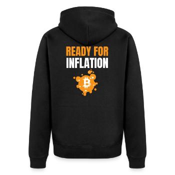 Ready for hyperinflation | Bitcoin inflation - Unisex Premium Organic Zip Hoodie - black - Back - Nico (187cm)