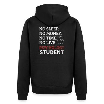 Psychology student | Funny saying - Unisex Premium Organic Zip Hoodie - black - Back - Nico (187cm)