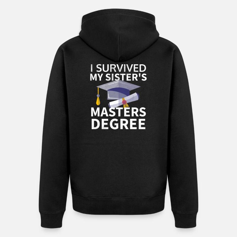 Masterstudium Uni | Abschlussgeschenk Schwester - Unisex Premium Bio Zip Hoodie - Schwarz