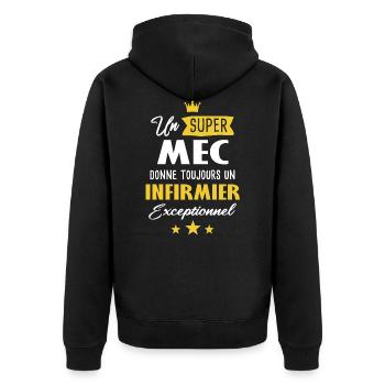 Super infirmier cadeau drôle - Veste à capuche bio Premium Unisexe - noir - Dos - Nico (187cm)