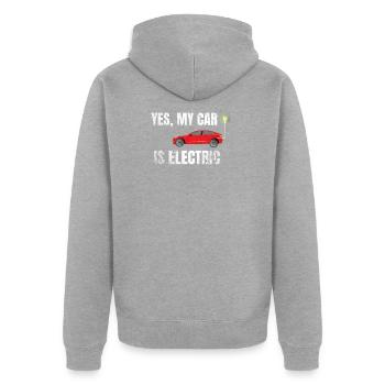 Electric car driver e-car | I drive electrically - Unisex Premium Organic Zip Hoodie - heather grey - Back - Nico (187cm)